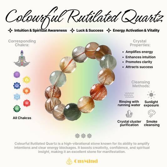 Colorful Rutilated Quartz Joy & Energy Alignment Bracelet