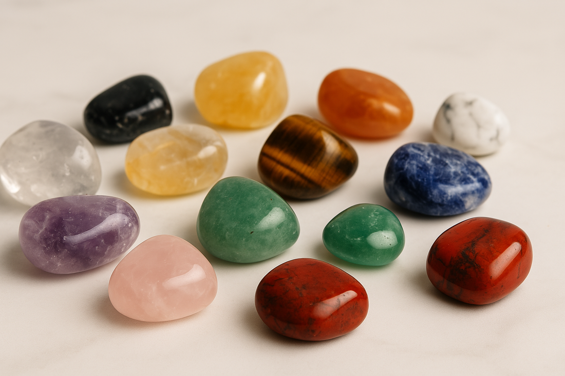  a variety of polished natural crystals and gemstones OmMind