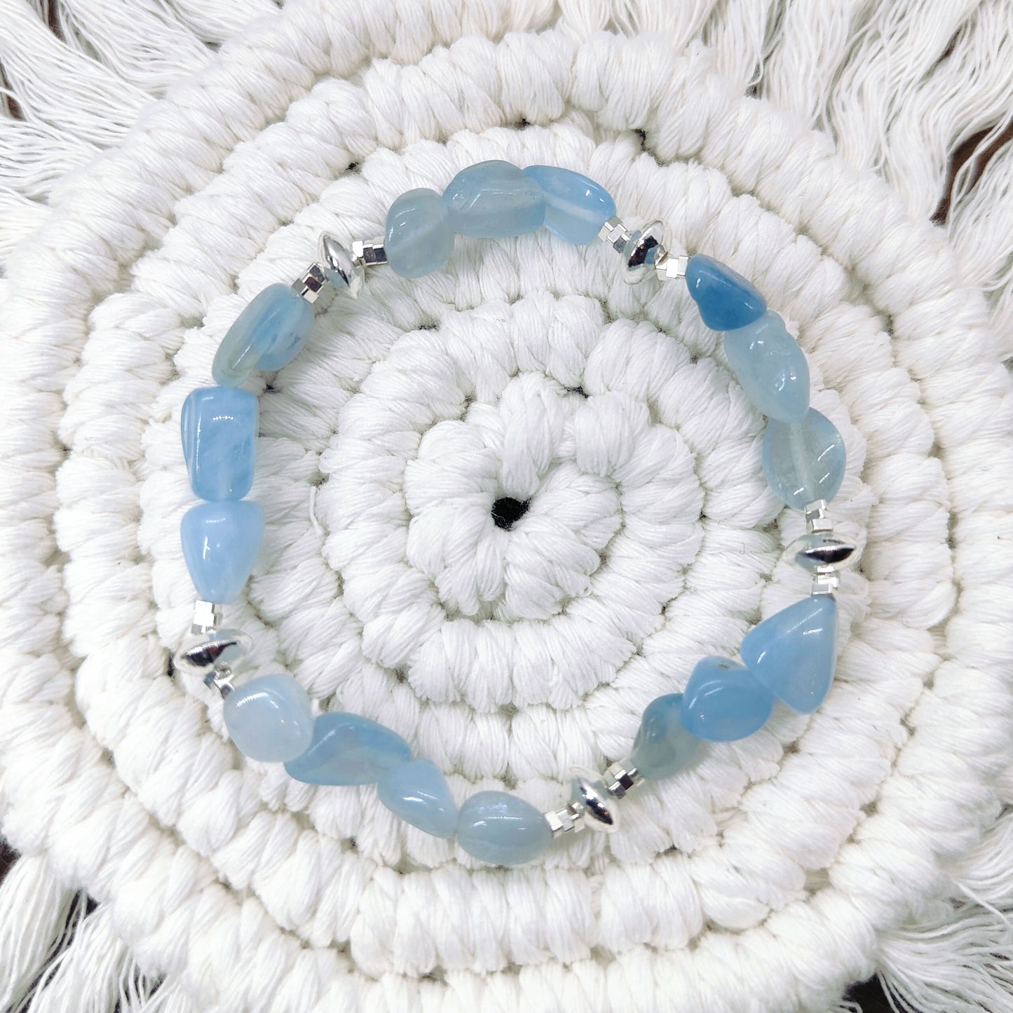 Aquamarine Calming energy crystal bracelet for mindful living and healing