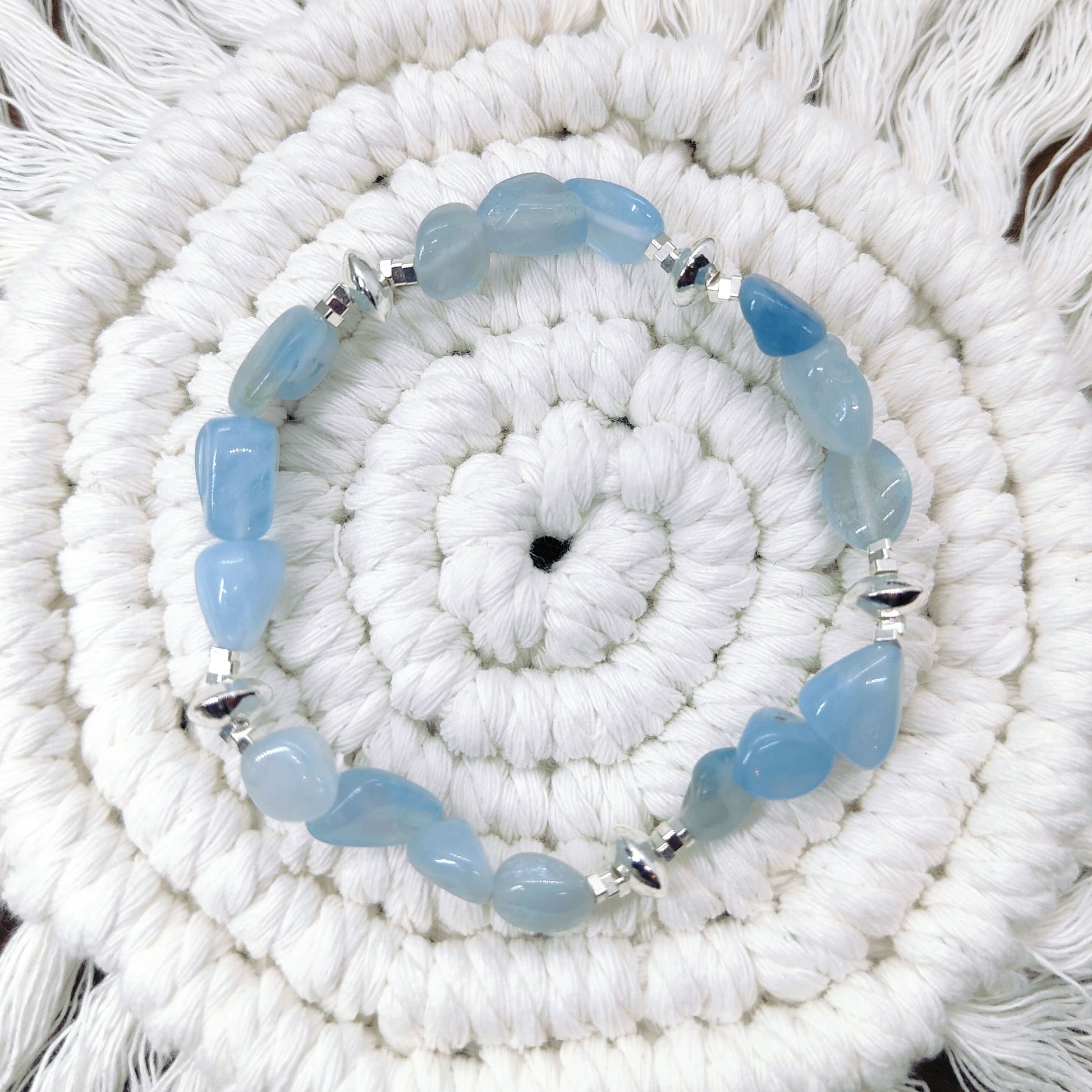 Aquamarine Calming energy crystal bracelet for mindful living and healing
