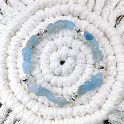 Aquamarine Calming energy crystal bracelet for mindful living and healing
