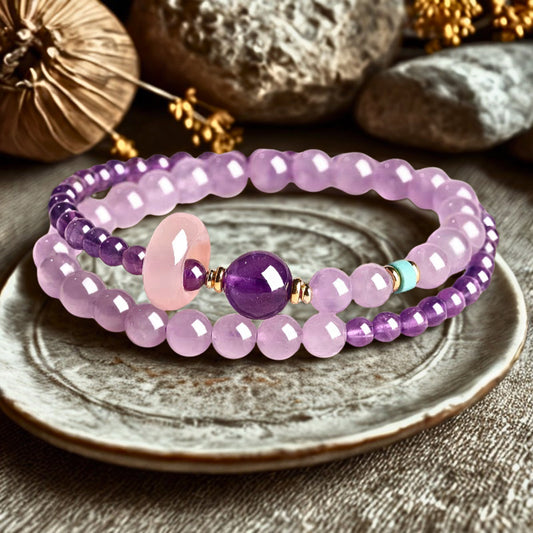 Celestial Whisper Amethyst Doppelstrang Kristall Armband
