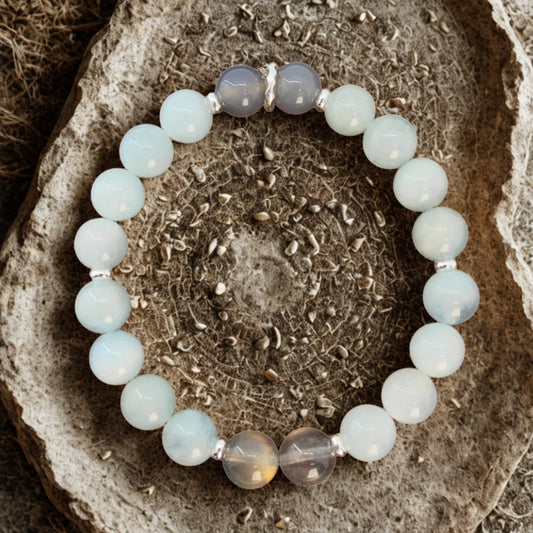 Customzied Third eye bracelet Aquamarine Labradorite Personalized Gift Crystal Bracelet 