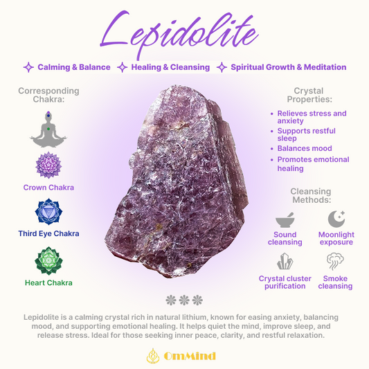 Lepidolite crystal effect meaning good for anxiety relief and healing