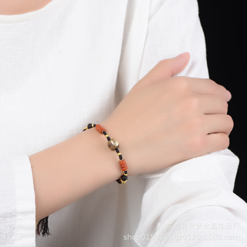 Bracelet en lapiz à nœud tibétain