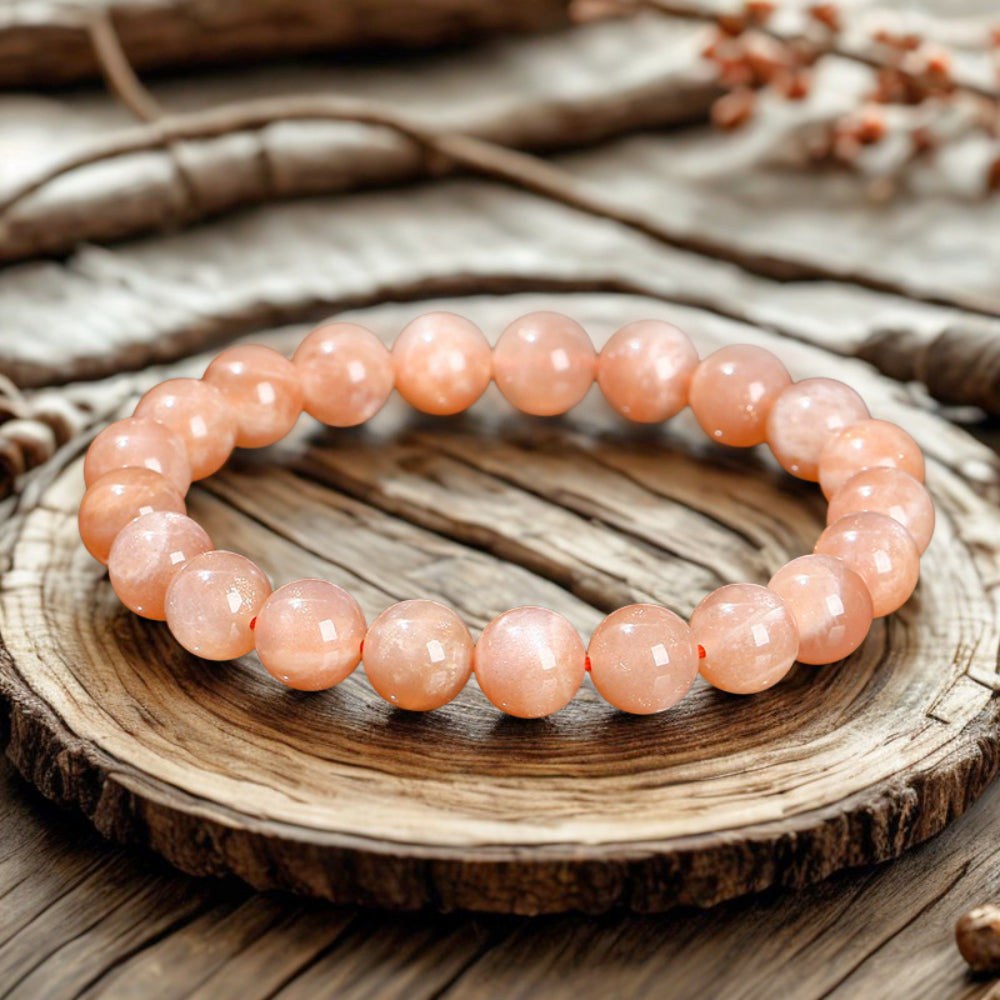 Armband für Intuition und emotionale Harmonie aus orangefarbenem Mondstein