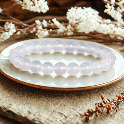 Bracelet d'équilibre spirituel et de calme en agate blanche