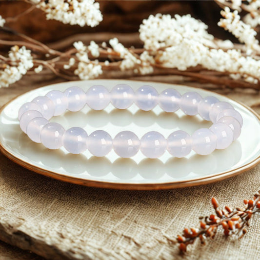 Bracelet d'équilibre spirituel et de calme en agate blanche