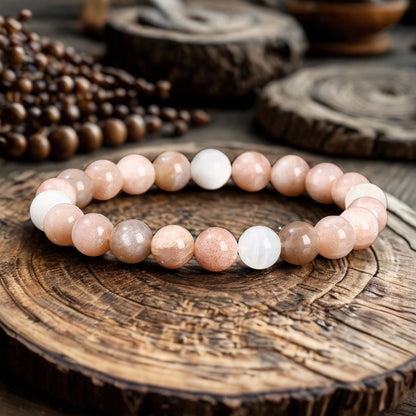 Armband für Intuition und emotionale Harmonie aus orangefarbenem Mondstein