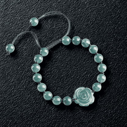 jadeite rose bracelet for heart and throat chakra gift for women