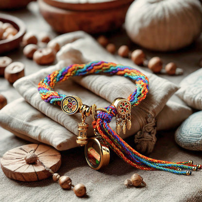 Tibetisches gewebtes Knotenarmband Segensenergie